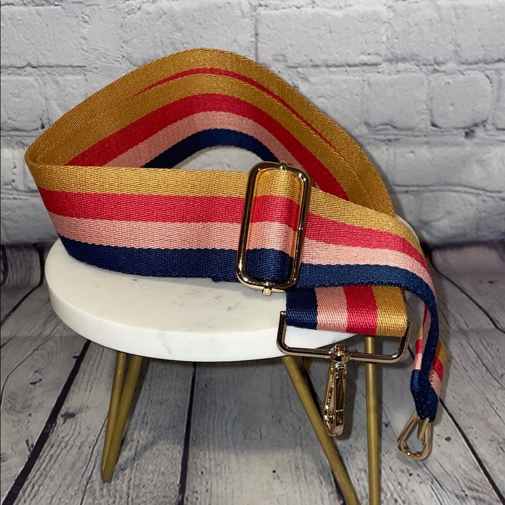 Wide purse shoulder Adjustable Bag Strap - Gold, Pink, and Navy Adjustable